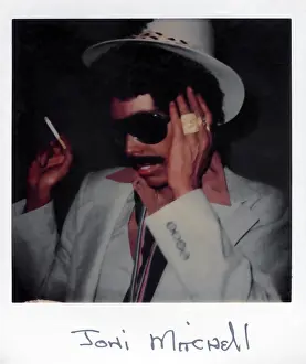 Vintage Celebrity Photos 1970s Drucke: Joni Mitchell Polaroid