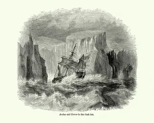 HMS Erebus und Terror im Packeis des 19. Jahrhunderts