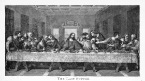 Leonardo Da Vinci Drucke: Die Letzte Mahlzeit Gravur