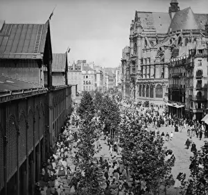 19th Century French Artwork Drucke: Les Halles