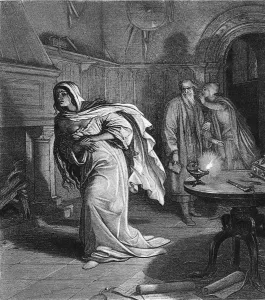 Gravur aus dem Schlafwandler-Szenen von Macbeth