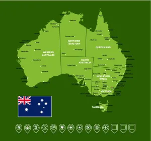 Australien Vektorkarte