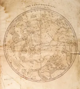 Cartography Artwork Drucke: Celestial Map 1856