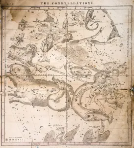 Antique Cartography Drucke: Celestial Map 1856