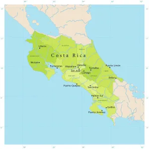 Drucke von +++ Costa Rica Drucke: Kostenreichen Vektormapfür Costa Rica