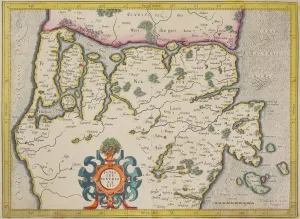 Dänemark Drucke: Altatlas von Dänemark und Umgebung