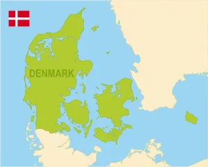 Dänemark Drucke: Karte von Dänemark