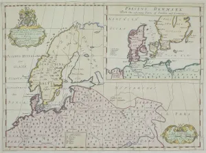 Vintage European Maps Drucke: Map of Denmark