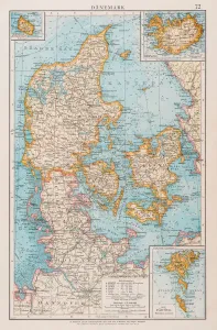 Andres Allgemeiner Handatlas Drucke: Map of Denmark 1896