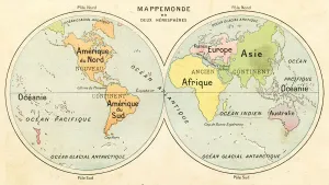 Map Treasures Collection Drucke: Hemispheres map 1887