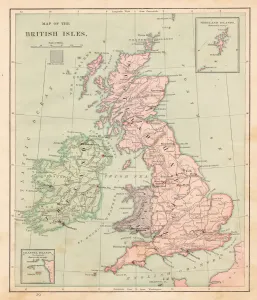 Britische Inseln-Karte 1881