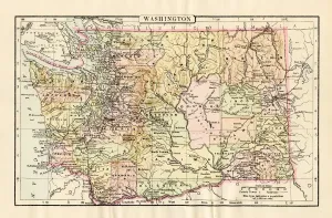 Antique Historical Maps For Sale Drucke: Map of 1894