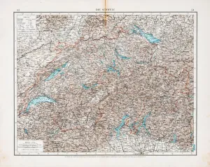 Vintage German Maps Drucke: Map of 1896