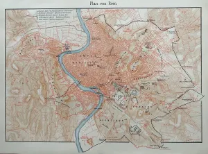Antique Cartography Art Drucke: Map of ancient Rome