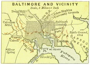 Rare Historical Maps Collection Drucke: Map of Baltimore 1899