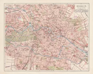 Bibliographisches Institut Leipzig Wien Verlag Drucke: Map of Berlin 1900
