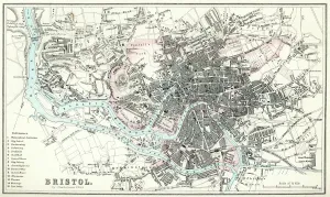 Bristol Drucke: Karte von Bristol