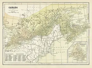 Antique Historical Maps Online Drucke: Map of Canada 1886