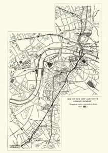 London Underground History Drucke: Map of the City and South London Railway, 1899