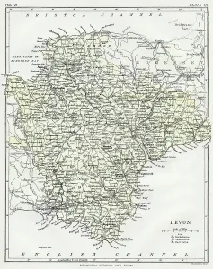 Vereinigte Staaten Von Amerika Drucke: Karte von Devon, 1883