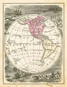 Introductory School Geography Book Drucke: Map of Eastern hemisphere 1871