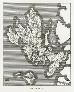 Isle Of Skye Drucke: Karte der Insel Skye in Schottland, Victorianausgrabung aus dem Jahr 1840
