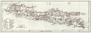 Encyclopedia Britannica Maps Drucke: Map of Java, Indonesia 1878