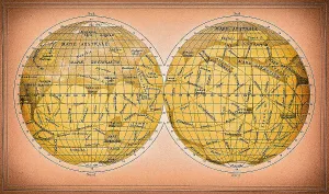 Space Exploration Illustrations Drucke: Map of Mars