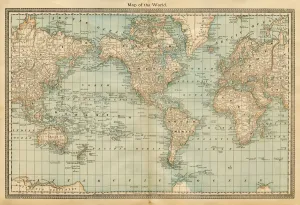 Karte der Welt 1882