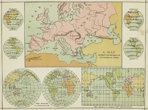 Historical Cartography Art Drucke: Map of the world