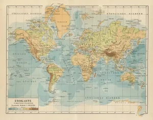 Old World Map Illustration Drucke: Old map of the World Map