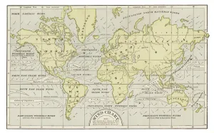 Drucke von Indianaer Bildungsreihe Die umfassende Geographie – Indianapolis 1889 Bilder Datiert 2018 April: Wetterkarten- und Kartendiagramm aus dem Jahr 1889