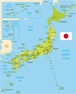 Japankarte aus dem Map Treasures Bestand