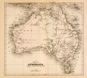 Karte Australiens 1874