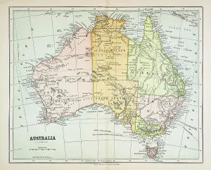 Karte Australiens 1883