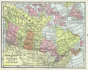 Old Maps Of North America Drucke: Map Of Canada