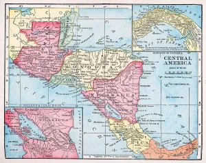 Map Treasures Collection Drucke: Map Of Central America