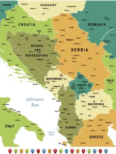 Karte des Zentralbalkangebiets