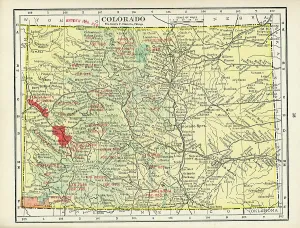 Historical US Maps Online Drucke: Map Of Colorado
