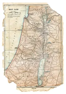 Holy Land Map Drucke: Map of the Holy Land 1898