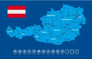 Map Illustrations For Sale Drucke: Austria Map