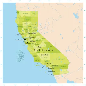 Kalifornien-Vector-Karte