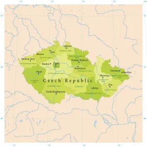 Karten-Illustrationen Drucke: Tschechische Republik Vektor-Kartensatz