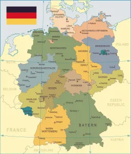 Karten-Illustrationen Drucke: Deutschland Karte - Illustration