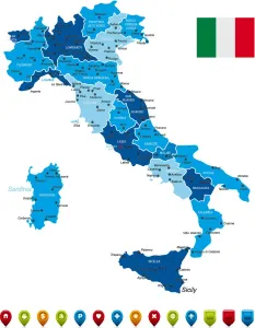 Italian Geography Maps Drucke: Italy Map