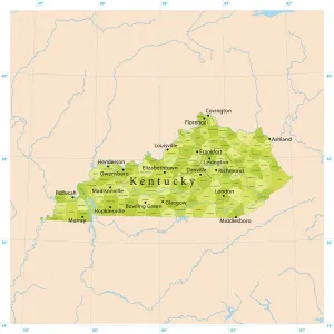Karten-Illustrationen Drucke: Kentucky-Vectorkarte