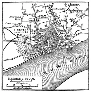 Karte von Kingston über Hull