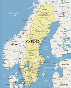 Drucke von Karte von Schweden - Vektormalerei Schweden Drucke: Karte von Schweden - Vektor