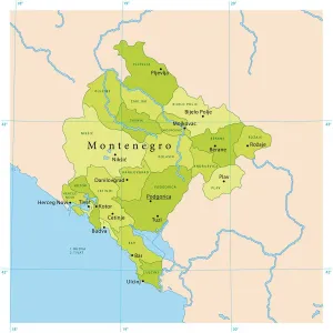 Montenegro Drucke: Bosnien und Herzegowina-Vector-Karte