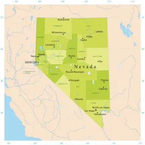 Karten-Illustrationen Drucke: Nevada-Vektor-Atlas